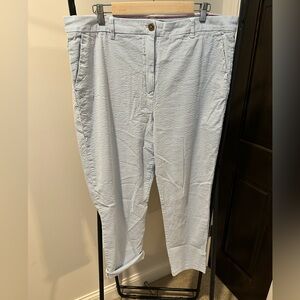 Tommy Hilfiger Light Blue and White Striped seersucker pants
